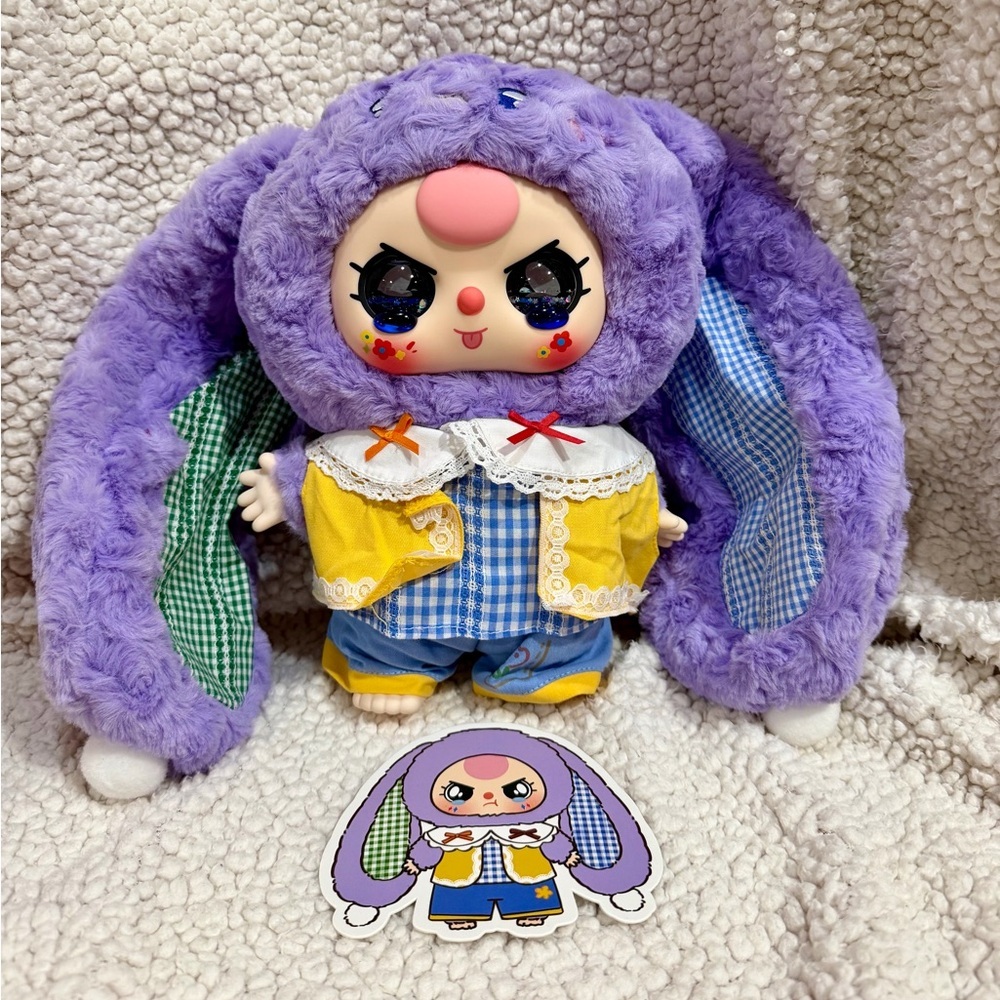 Baby Three 400% V2 SECRET Purple Bunny. Special  Liquid eyes NIB - Picture 4 of 6